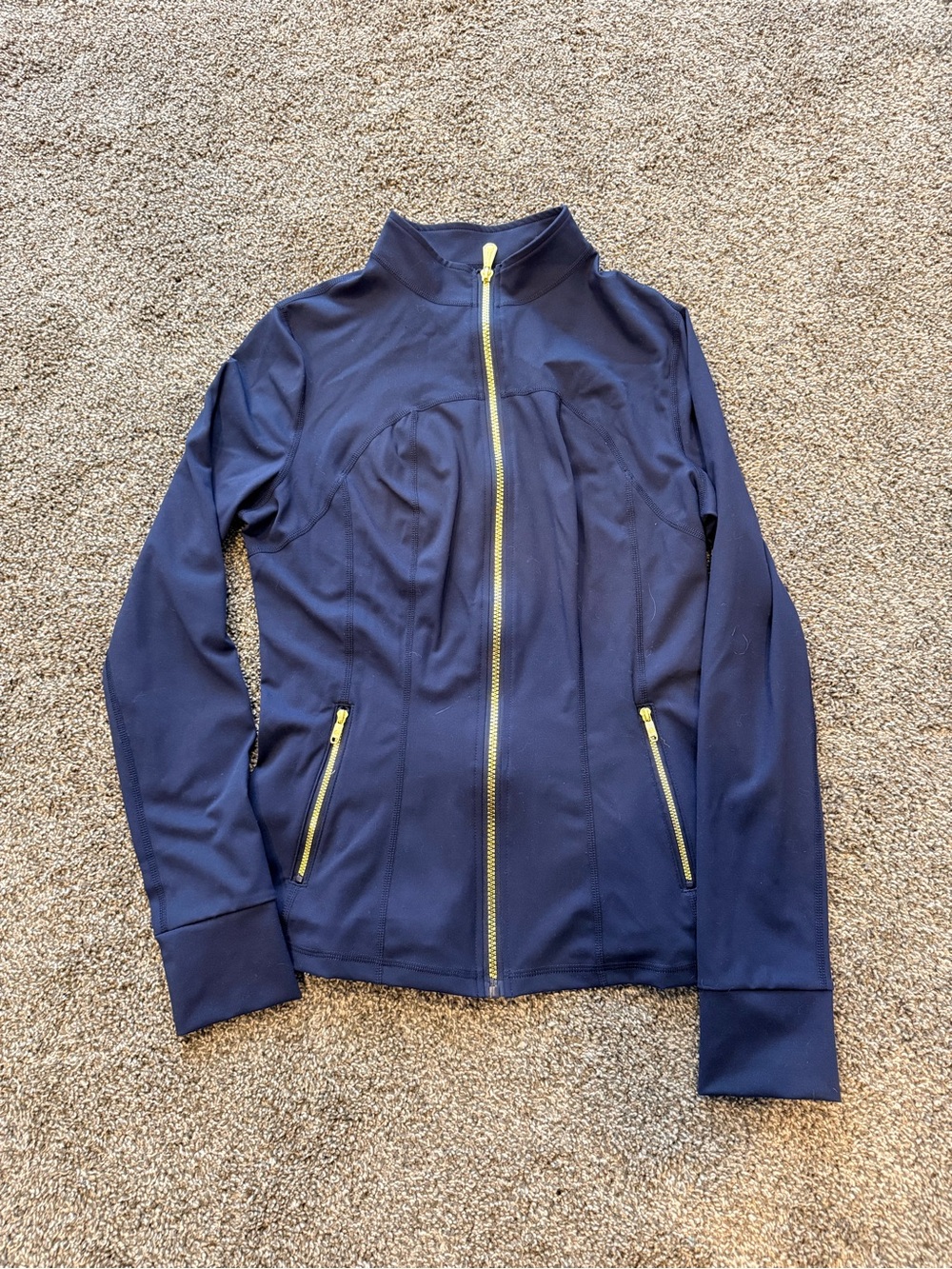 NEW - Size Large - Women's Navy Leggings Set with Gold Zip Accents - Picture 3 of 5